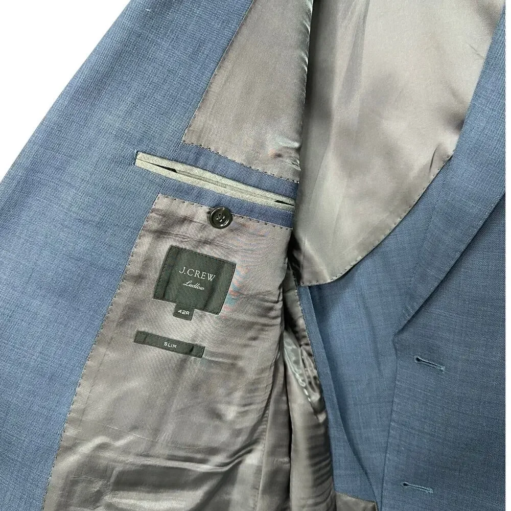 J. Crew Ludlow Classic-fit Suit Italian Stretch Wool Blend in Harbor Blue 42R - Picture 7 of 15